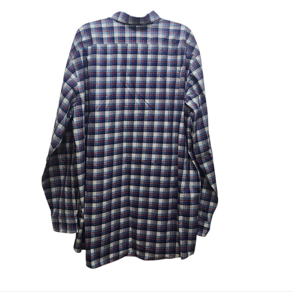 L.L. Bean Kennebunk Sport XXL Tall Plaid Wrinkle Free Cotton Button Down Shirt - Picture 3 of 4